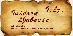 Isidora LJubović vizit kartica
